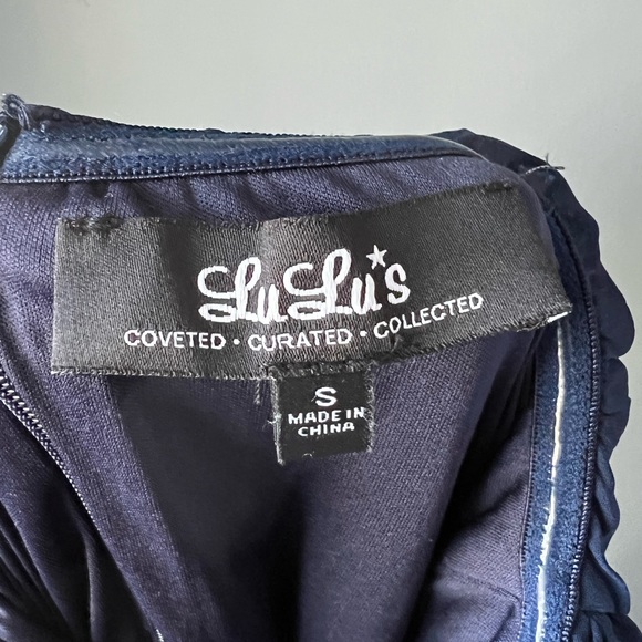 Navy long corset top formal dress - Picture 4 of 4